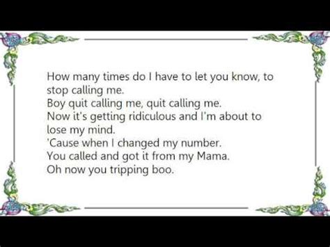 cherish-stop calling me *lyrics* - YouTube