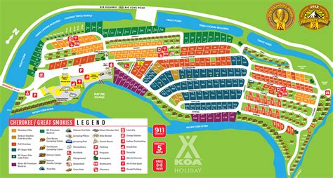cherokee nc koa campground map