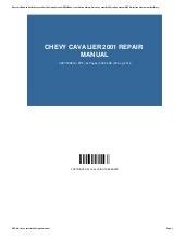 Read Online Chevrolet Cavalier 2001 Repair Guide Rapidshare 