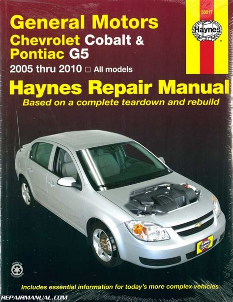 Read Online Chevrolet Cobalt Pontiac G5 And Pontiac Pursuit Automotive Repair Manual 