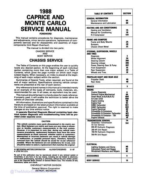 chevy caprice service manual