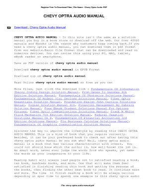Full Download Chevy Optra Audio Manual 