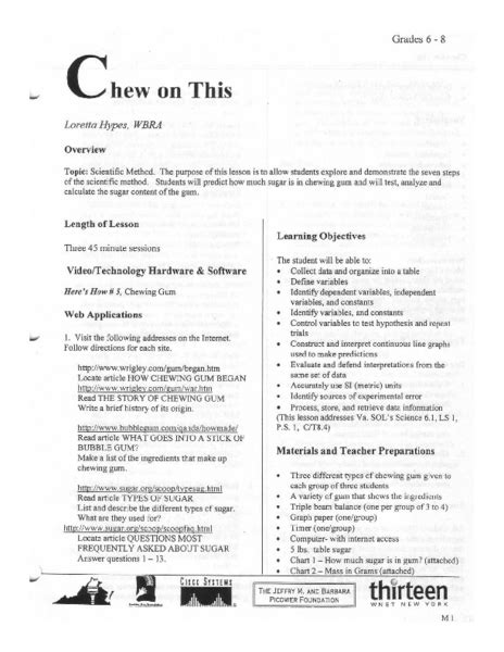 Chew On This Lesson Plan Chew On This Worksheet Answers - Chew On This Worksheet Answers