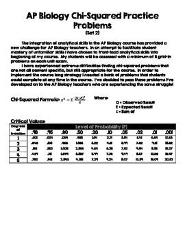 Chi Squared Practice Problems Ap Bio
