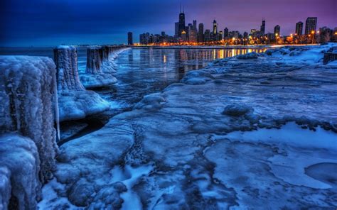 Chicago Skyline Wallpaper Winter