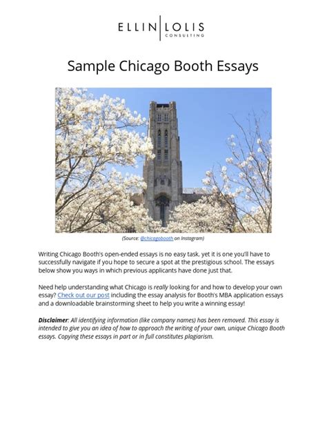 Read Chicago Booth Essay Guide 