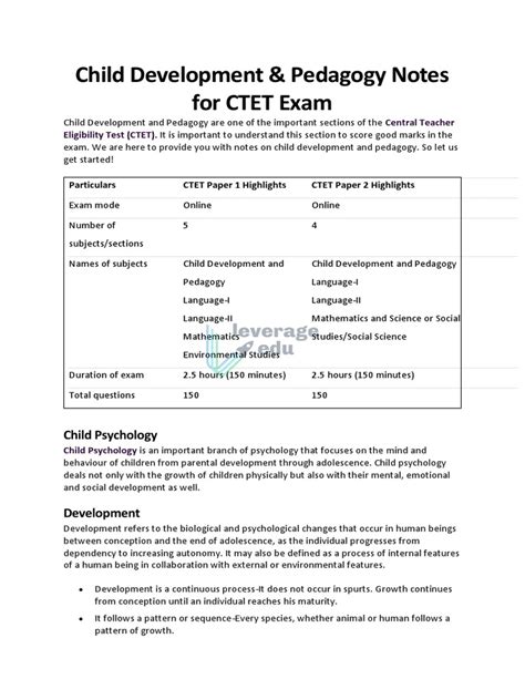 Child Development And Pedagogy