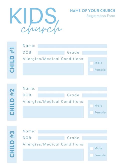 Children Church Registration Form Template