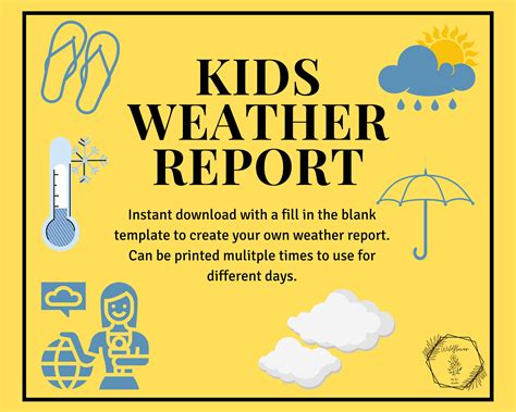 Children X27 S Weather Report Template Twinkl Resources Writing A Weather Report - Writing A Weather Report