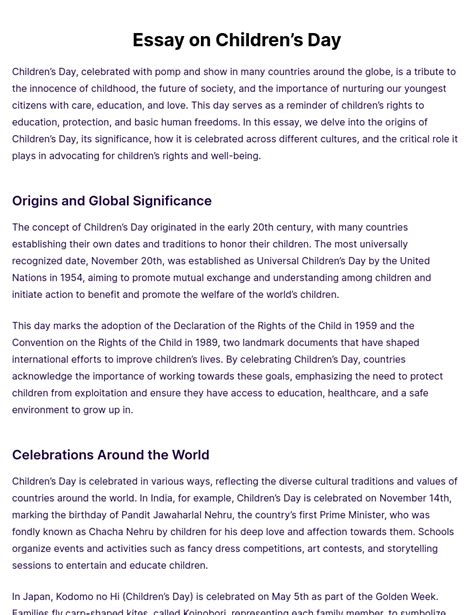 Children's Day Essay