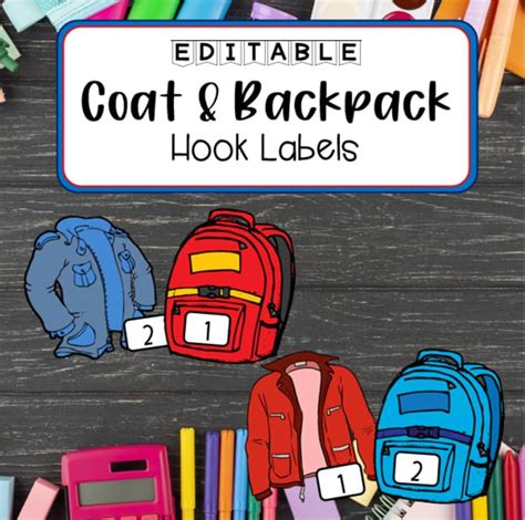childrens school coat hook labels