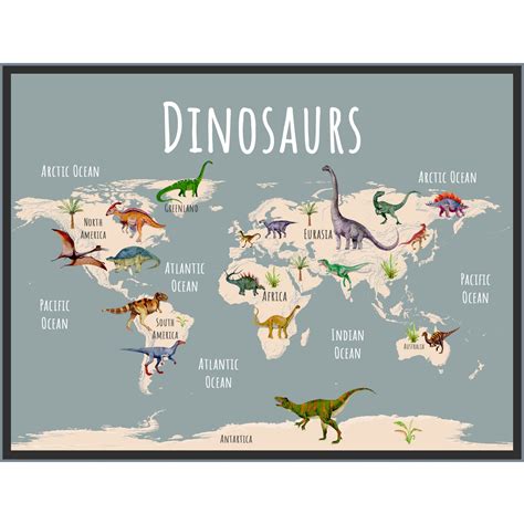 Download Childrens Map Of The World Flat Laminated Map Dino Dino Wall Maps For Children 