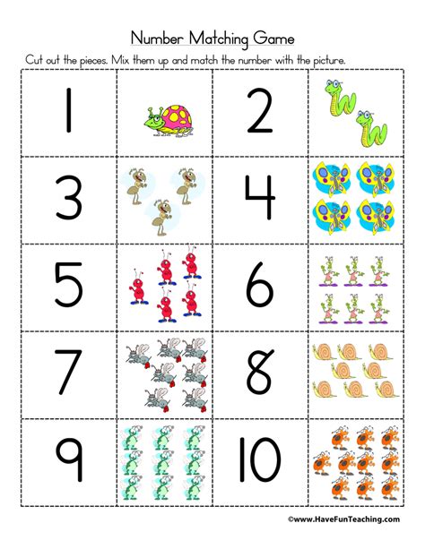 Childrenu0027s Number Matching Cards Printable Teaching Tool Twinkl Match Number To Objects - Match Number To Objects