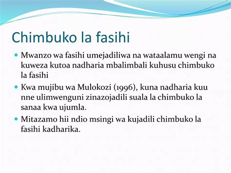 Chimbuko La Fasihi