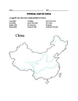 China Map Worksheet Student Handouts Map Of China Worksheet - Map Of China Worksheet