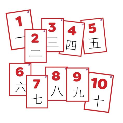 Chinese 1 10 Printable Number Flash Cards Early Printable Chinese Numbers 110 - Printable Chinese Numbers 110