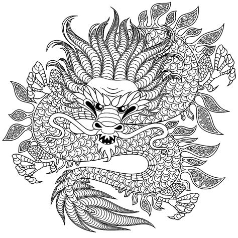 Chinese Dragon Coloring Pages For Adults And Kids Chinese Dragon Coloring Sheet - Chinese Dragon Coloring Sheet