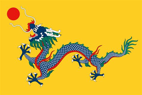 Chinese Dragon From The Flag Of Qing Dynasty Chinese Flag Coloring Page Printable - Chinese Flag Coloring Page Printable