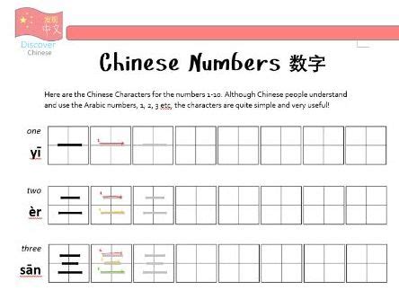 Chinese Numbers Worksheet 数字 Read And Write Mandarin Printable Chinese Numbers 110 - Printable Chinese Numbers 110