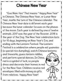 Read Online Chinese New Year Reading Comprehension 