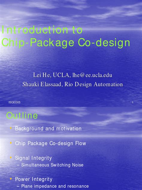 Chip Package Co Design Of Integrated Mixed Signal Systems