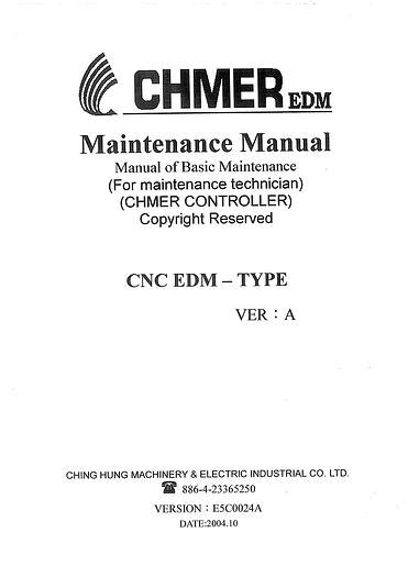 Chmer Edm Programming Manual