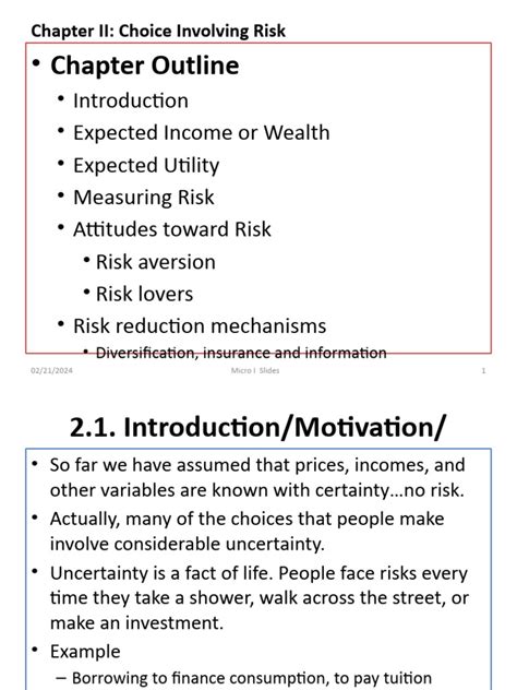 choice involving risk