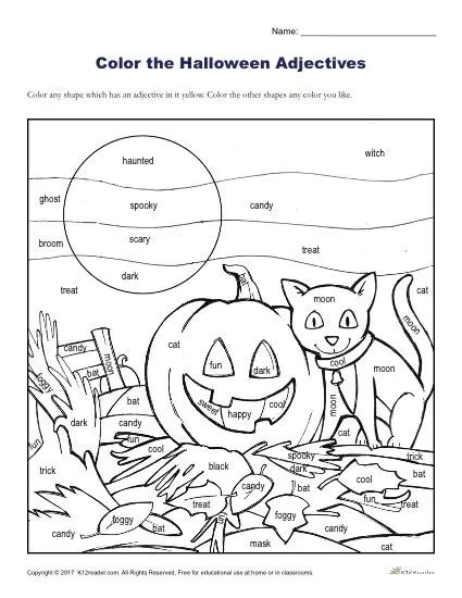 Choose The Halloween Adjective Activity Sheet Twinkl Halloween Nouns Worksheet - Halloween Nouns Worksheet