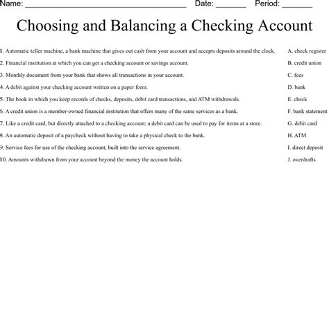 Choosing And Balancing A Checking Account Worksheet Wordmint Simple Machines Matching Worksheet - Simple Machines Matching Worksheet