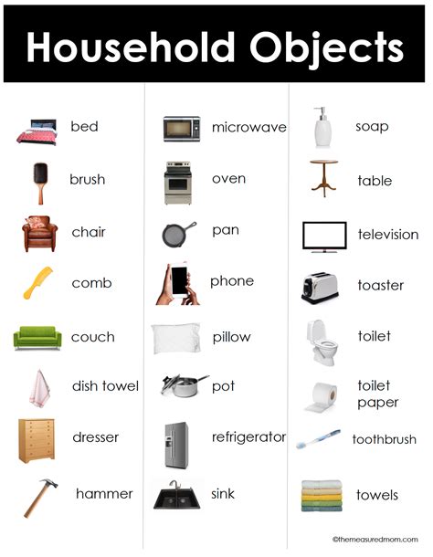 Choosing The Household Items That Start With S Items Beginning With S - Items Beginning With S