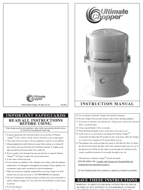 Chopper Ul Manual Eng
