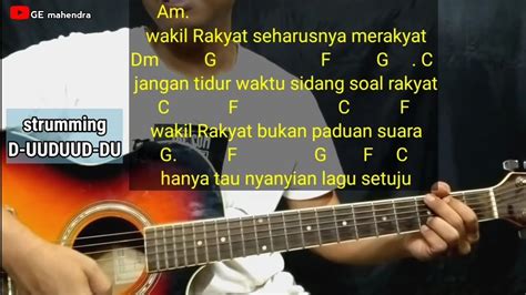 CHORD WAKIL RAKYAT 📵 Kunci Gitar Iwan Fals - Terminal Chord Dasar - Chord