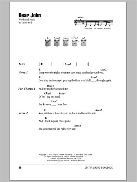 Chords For Dear John
