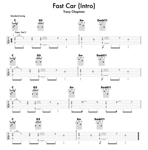 Chords Of Fast Car