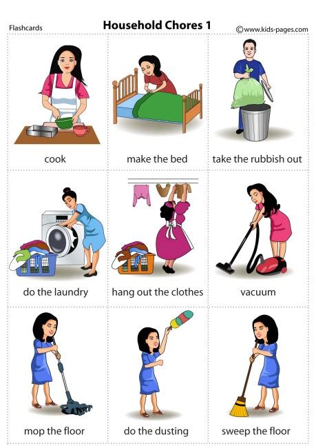 Chores Flashcards Learnenglish Kids Household Chores Worksheet For Kindergarten - Household Chores Worksheet For Kindergarten