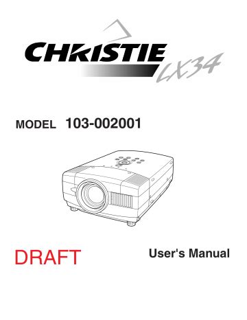 Full Download Christie Lx34 User Guide 