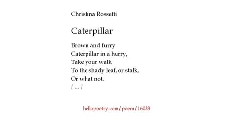 Christina Rossetti Poems Hello Poetry Caterpillar Poem By Christina Rossetti - Caterpillar Poem By Christina Rossetti