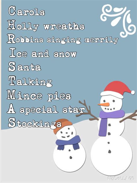 Christmas Acrostic Poem Acrostic Poem For Christmas - Acrostic Poem For Christmas