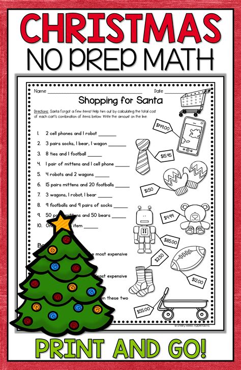 Christmas Activities Fourth Grade Worksheets Math Activities 4th Grade Math Worksheet Christmas - 4th Grade Math Worksheet Christmas