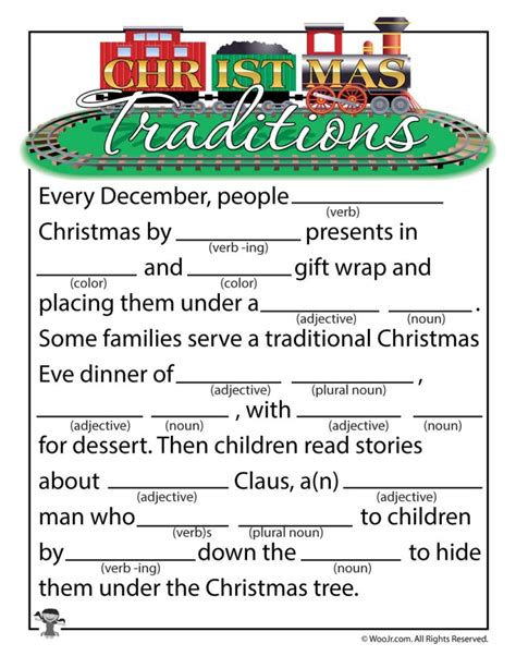 Christmas Ad Libs Fill In Word Game Printables Printable Fill In The Blanks Stories - Printable Fill In The Blanks Stories