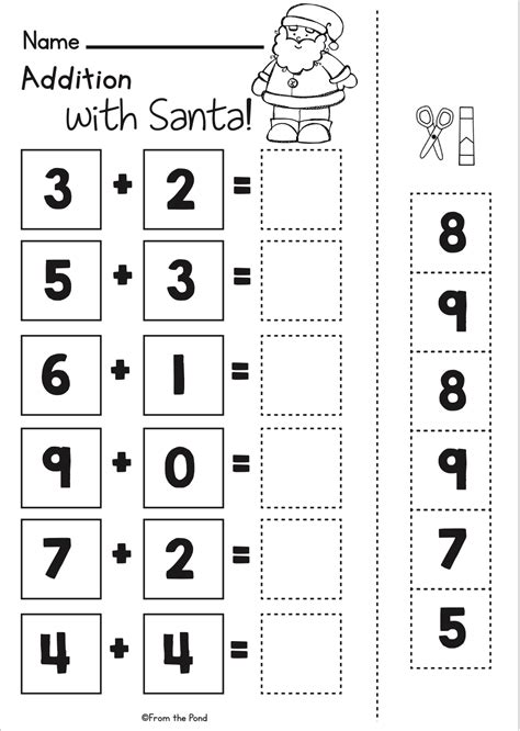 Christmas Addition Worksheets For Kindergarten Kindergarten Christmas Worksheet - Kindergarten Christmas Worksheet