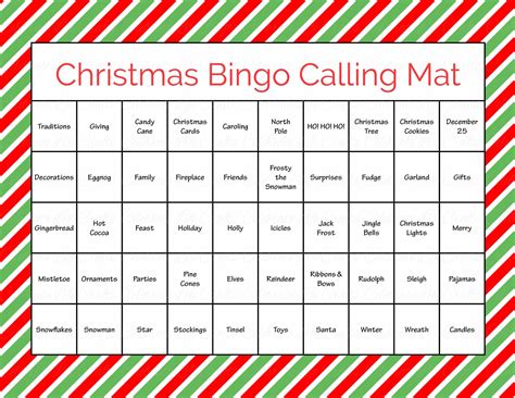 christmas bingo number calls