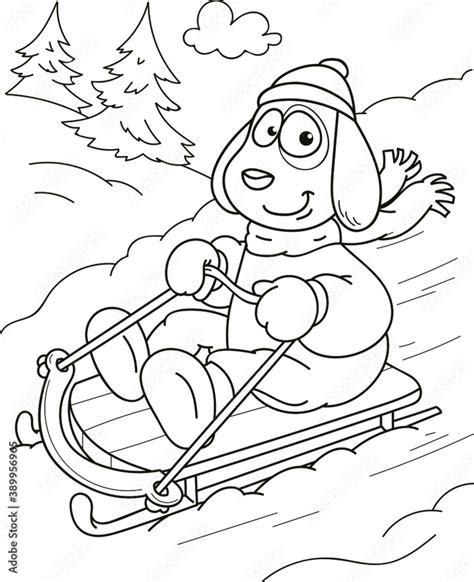 Christmas Coloring Pages Dog Riding Sled Sled Dog Coloring Page - Sled Dog Coloring Page