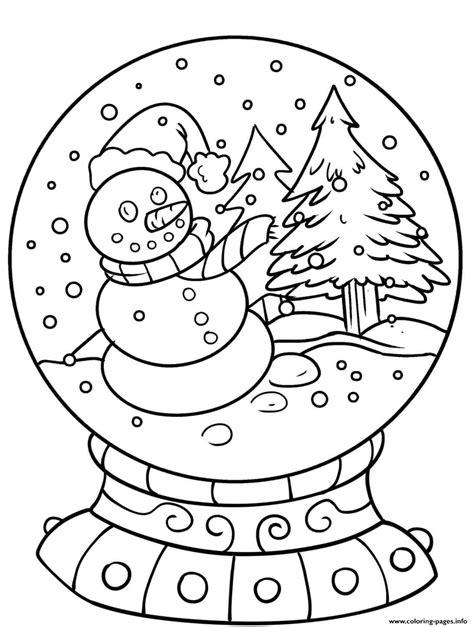 Christmas Coloring Pages Snow Globe   Christmas Snow Globe Coloring Page Print It Free - Christmas Coloring Pages Snow Globe