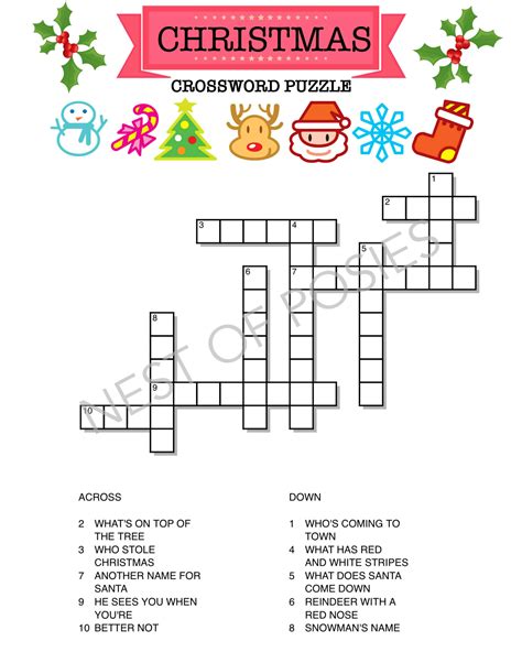 Christmas Crossword For Kids   Christmas Crossword Fill In Puzzles To Print - Christmas Crossword For Kids