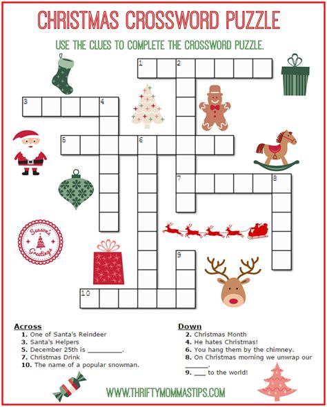 Christmas Crossword Puzzle Printable   Printable Christmas Crossword Puzzle With Key - Christmas Crossword Puzzle Printable