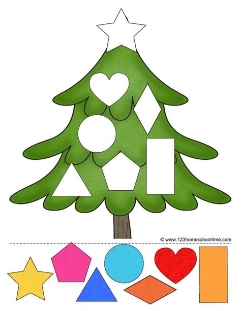 Christmas Cut And Paste Shapes Worksheet 123 Homeschool Christmas Cut And Paste Printable - Christmas Cut And Paste Printable