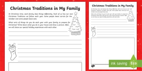 Christmas Family Tradition Worksheet Twinkl Teacher Made My Christmas Worksheet Kindergarten - My Christmas Worksheet Kindergarten