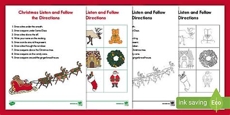 Christmas Following Directions Worksheet Twinkl Holidays Christmas Following Directions Activity - Christmas Following Directions Activity