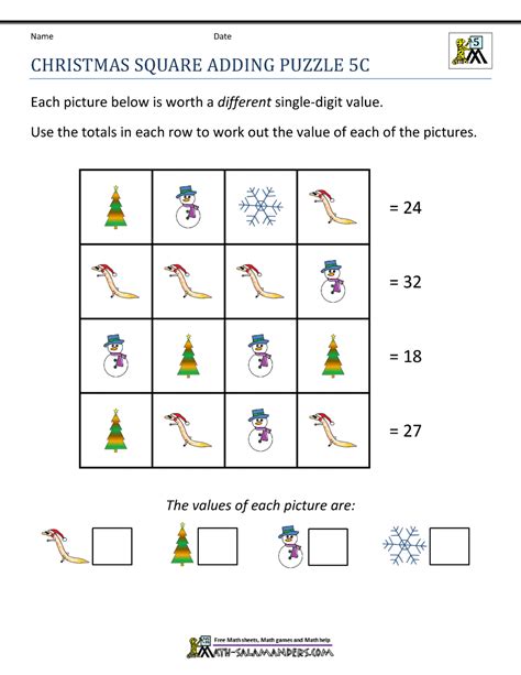 Christmas Math 5th Grade Worksheets Math Salamanders Math Christmas Worksheets - Math Christmas Worksheets